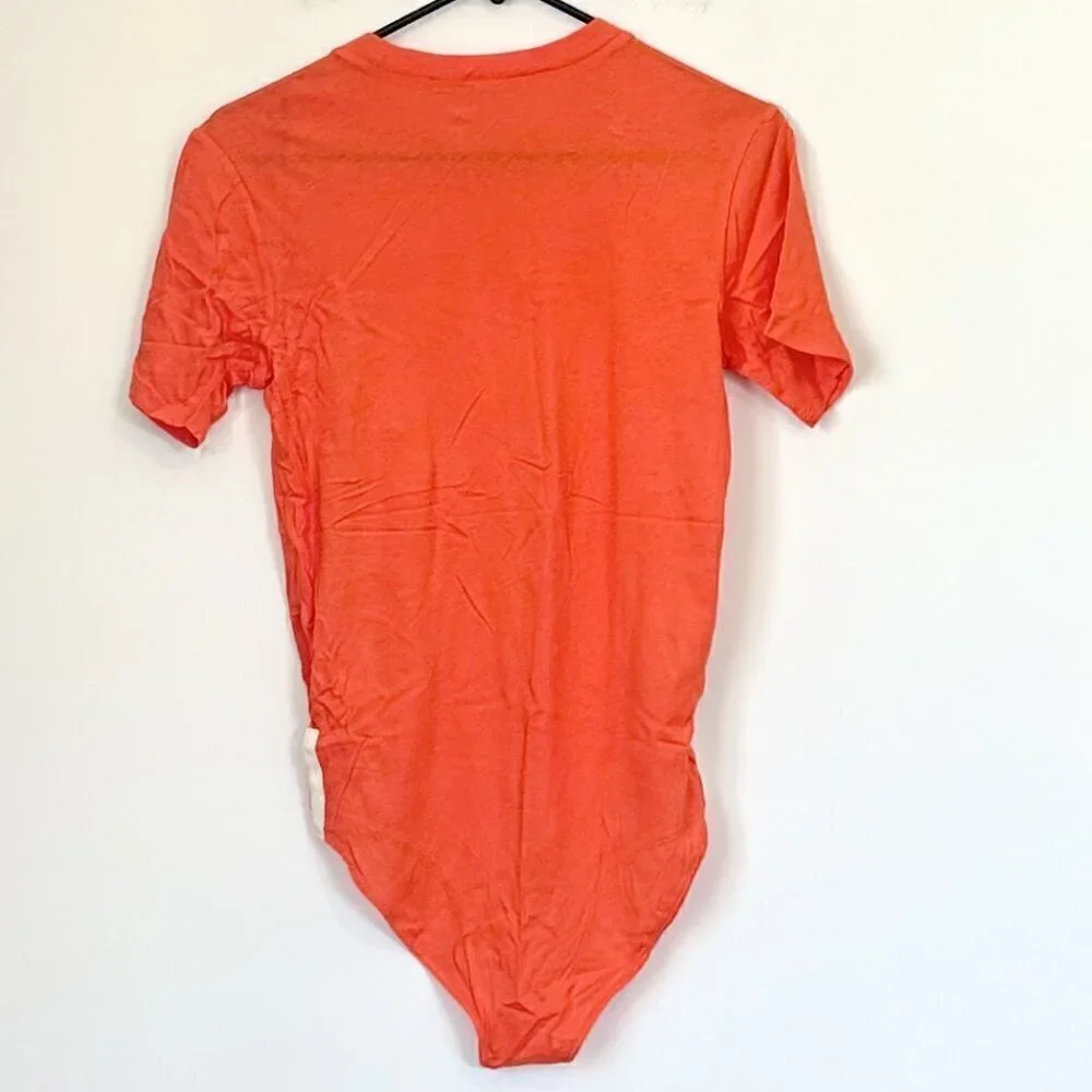 Free People Bright Orange In My T-Shirt Bodysuit - XS